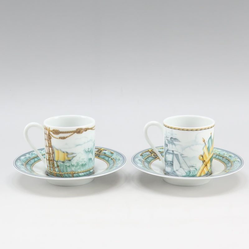 [Hermes] Hermes Patchwork (Patchwork) Demitas Cup & Saucer X 6 Tableware Porcelana_ Vigera S Rank
