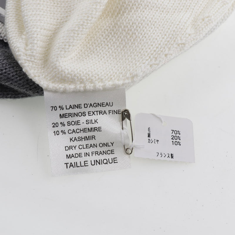 [香奈儿]香奈儿 
 可可标记编织帽 
 运动线羊毛x丝绸x羊绒白色可可马克·马克·女士等级