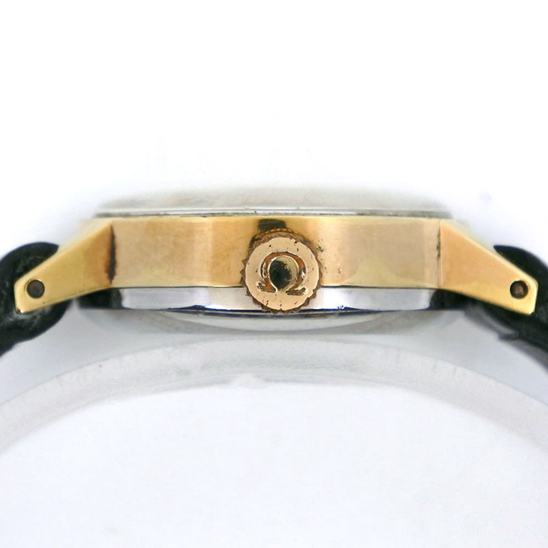 【OMEGA】オメガ
 ジュネーブ cal.485 ステンレススチール 黒 手巻き アナログ表示 レディース ゴールド文字盤 腕時計
B-ランク