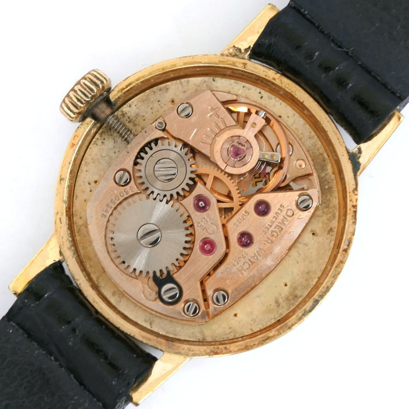【OMEGA】オメガ
 ジュネーブ cal.485 ステンレススチール 黒 手巻き アナログ表示 レディース ゴールド文字盤 腕時計
B-ランク
