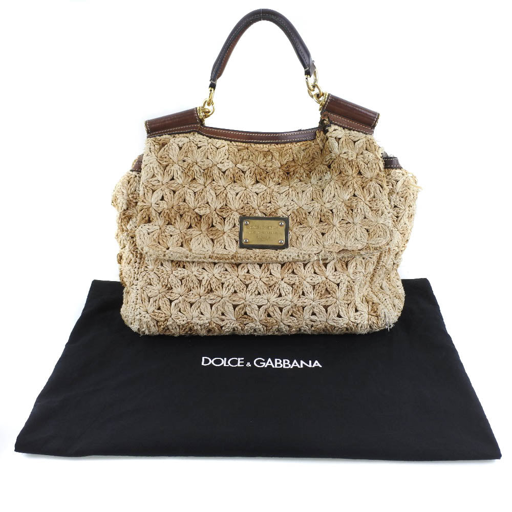 DOLCE&GABBANA】ドルチェアンドガッバーナ 編み込み ハンドバッグ