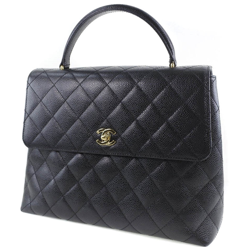 [香奈儿]香奈儿A12397手提包垫Cabiaskin Black Ladies Handbag A+等级
