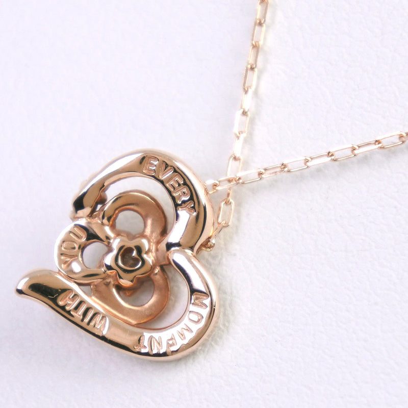 [4 ° C] Yeong Sea Heart Necklace 2015 111546623101 K10 Pink Gold x Diamond Heart Ladies A Rank