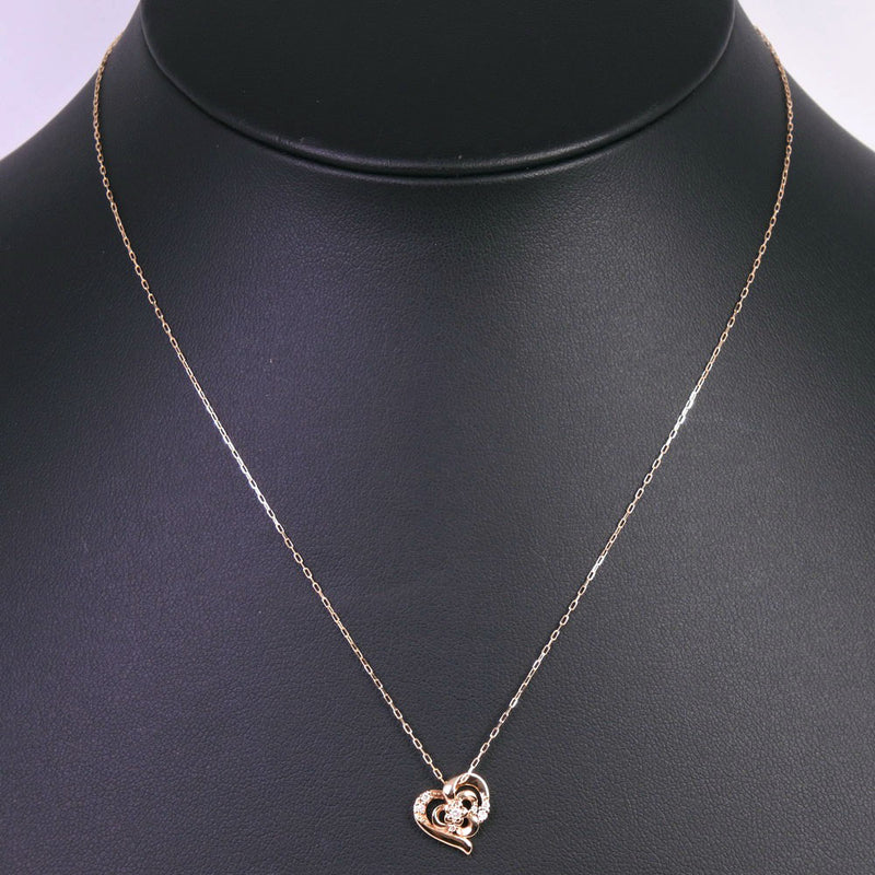 [4 ° C] Yeong Sea Heart Necklace 2015 111546623101 K10 Pink Gold x Diamond Heart Ladies A Rank