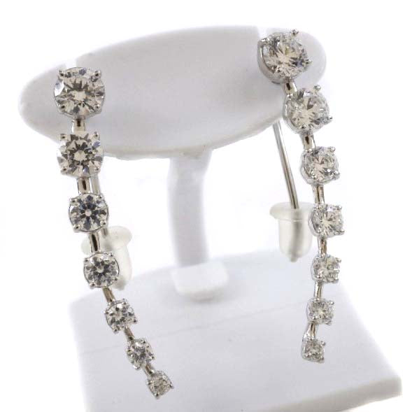 Earrings K18 White Gold x Cubic Girconia Ladies SA Rank