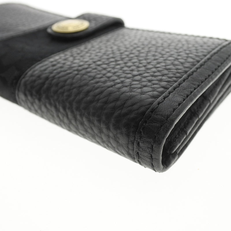 [Coach] Coach signature long wallet canvas x leather black unisex long wallet A rank