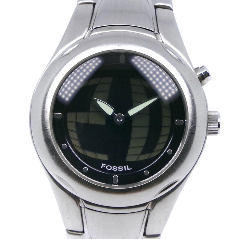 【FOSSIL】フォッシル
 JR-8631 ステンレススチール クオーツ アナログ表示 レディース 黒文字盤 腕時計