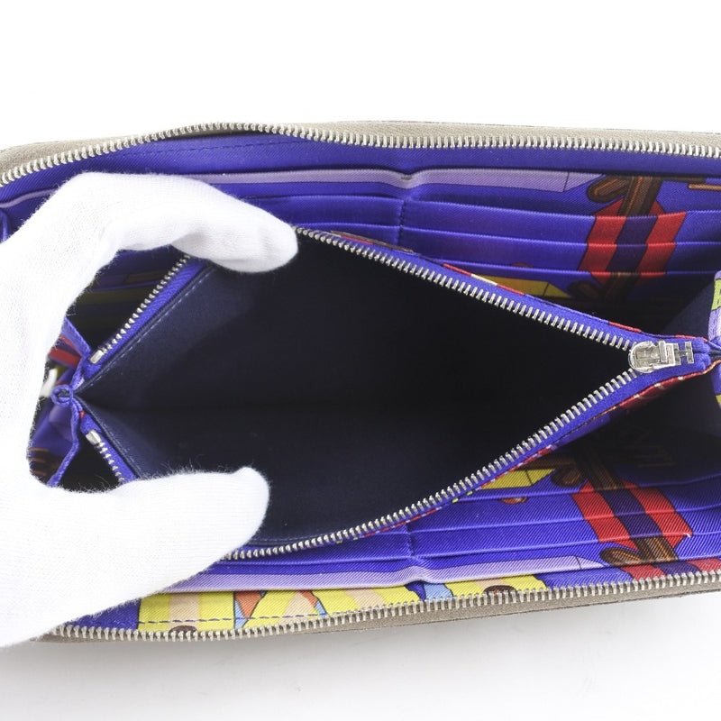 [HERMES] Hermes Azap Silquin Long Wallet Vo Epson Etoop □ R engraved zipper Azap Silk in Ladies