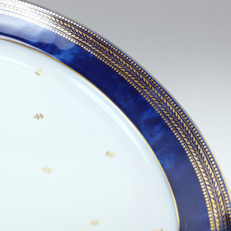 [Sevres] Sable Crouded Blue Freeze No.142 Oval Plate Porcelain_ 테이블웨어 A 등급