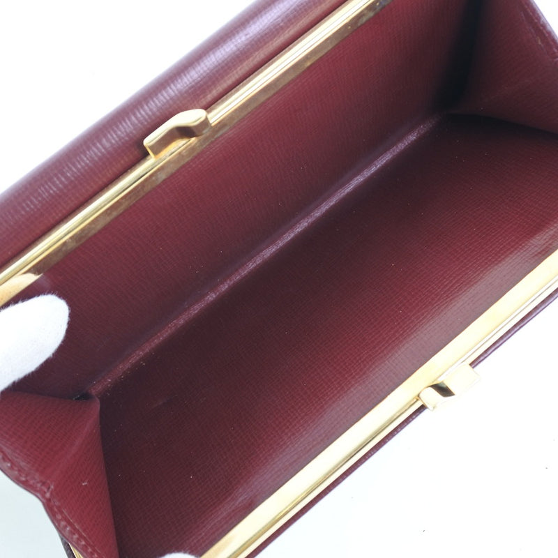 [Cartier] Cartier Leather Bordeaux Ladies Long Wallet A Rank