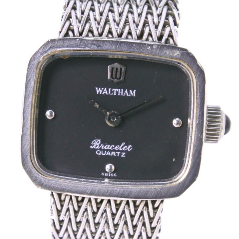 [沃尔瑟姆]沃尔瑟姆手镯手表不锈钢石英黑色手镯女士