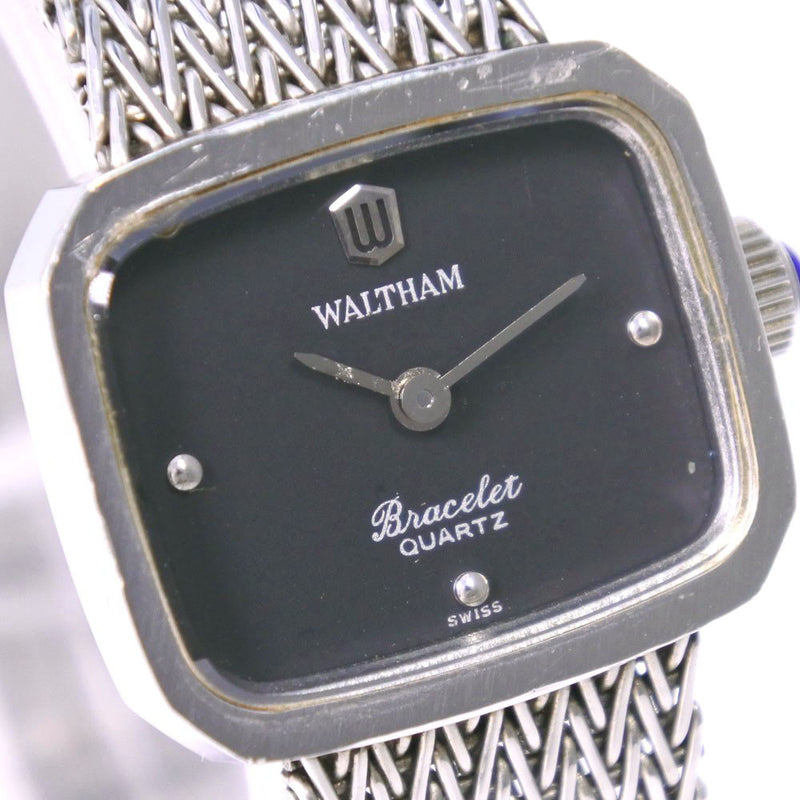【WALTHAM】ウォルサム
 Bracelet 腕時計
 ステンレススチール クオーツ 黒文字盤 Bracelet レディース