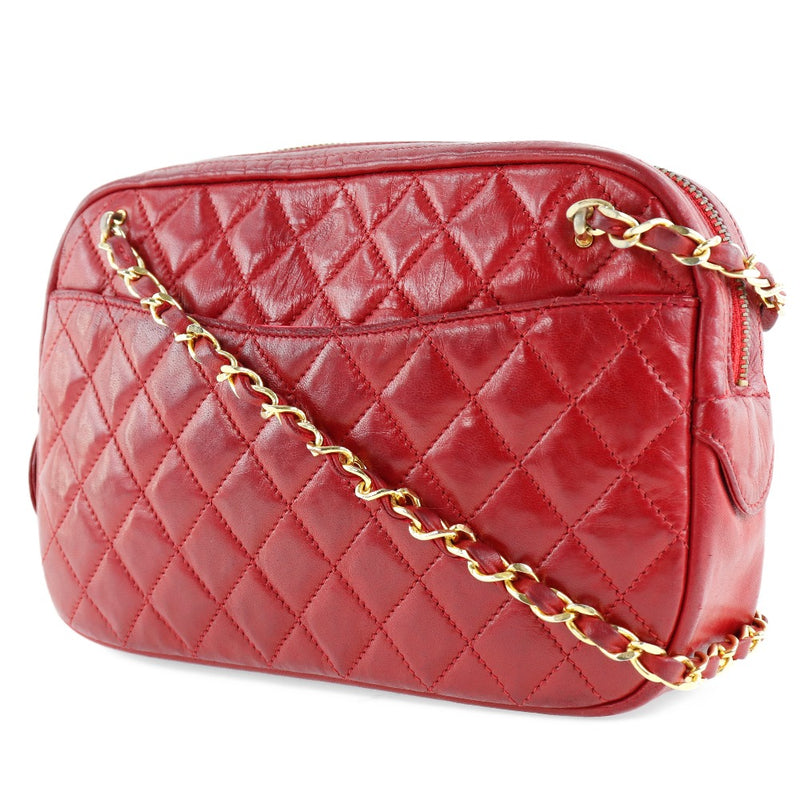 CHANEL] Chanel Chain Shoulder Matrasse Lambskin Red Unisex Shoulder Bag –  KYOTO NISHIKINO
