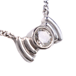 necklace 
 Pt900 Platinum x Diamond D0.32 Approximately 5.7G Ladies A+Rank