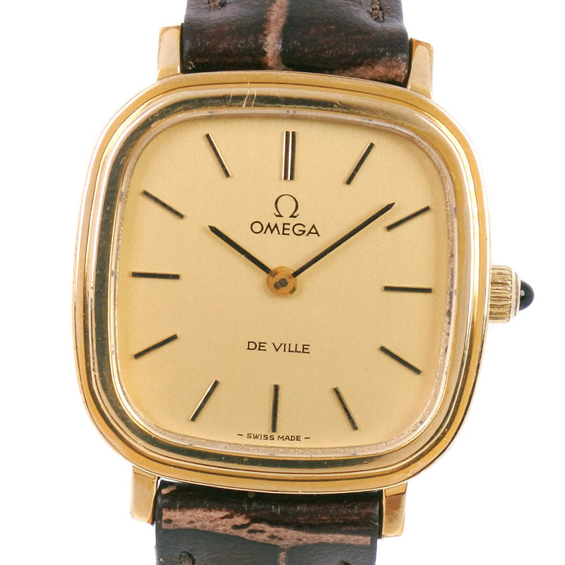 【OMEGA】オメガ
 デヴィル/デビル cal.625 511.0471 腕時計
 ステンレススチール×レザー ブラウン 手巻き レディース ゴールド文字盤 腕時計