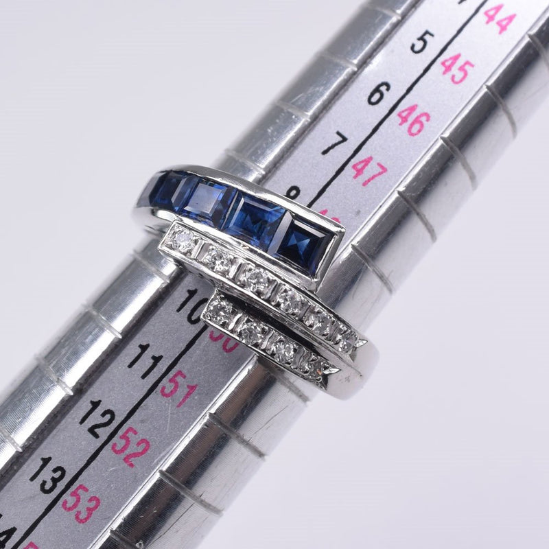 リング・指輪 Pt900プラチナ×サファイア×ダイヤモンド 9号 S1.17 D0.11