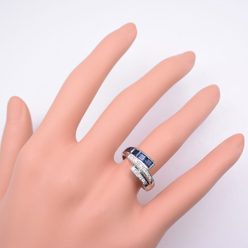 リング・指輪 Pt900プラチナ×サファイア×ダイヤモンド 9号 S1.17 D0.11