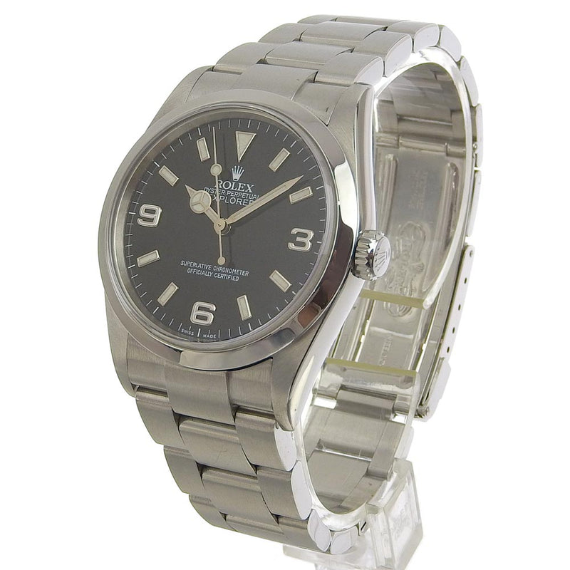 [Rolex] Rolex Explorer D No. 114270 Reloj de marcación de dial negro de acero inoxidable de acero inoxidable A-Rank