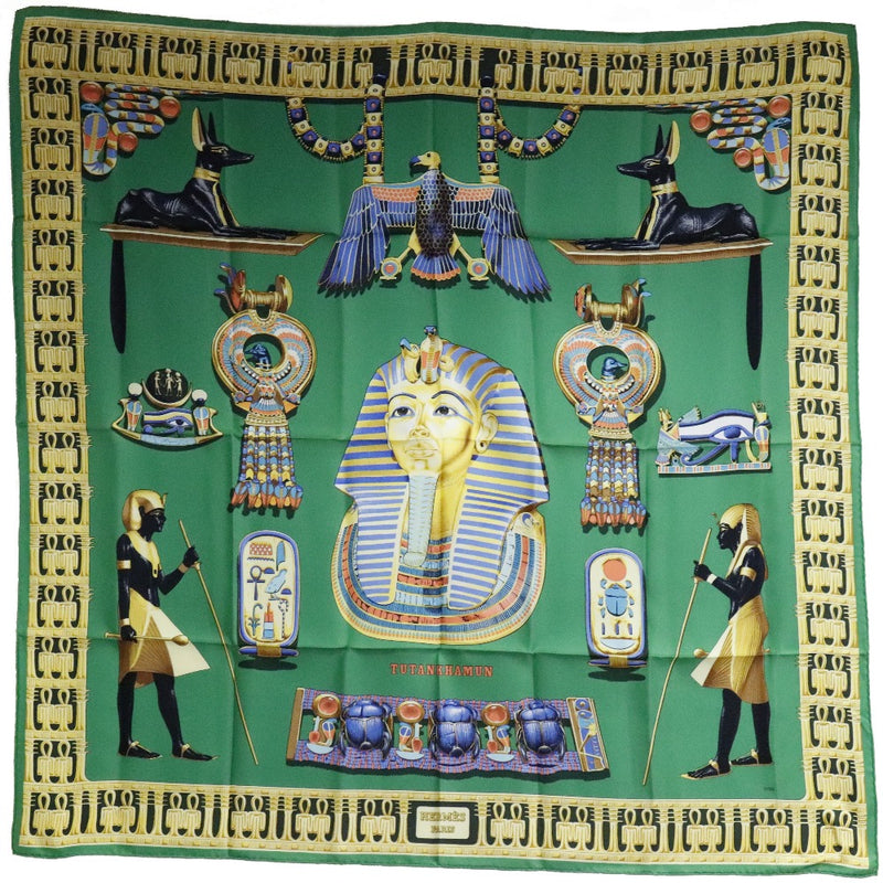 [爱马仕]爱马仕（Hermes）护理90图坦汉姆（Tutankhamun）/图坦卡姆（Tutankhamen）丝绸绿色女士围巾等级