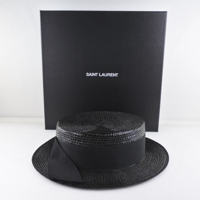 [Saint Laurent PARIS] Sun Laurent 
 Hat 
 551676 4YB50 1000 rayon x cotton black unisex A+rank