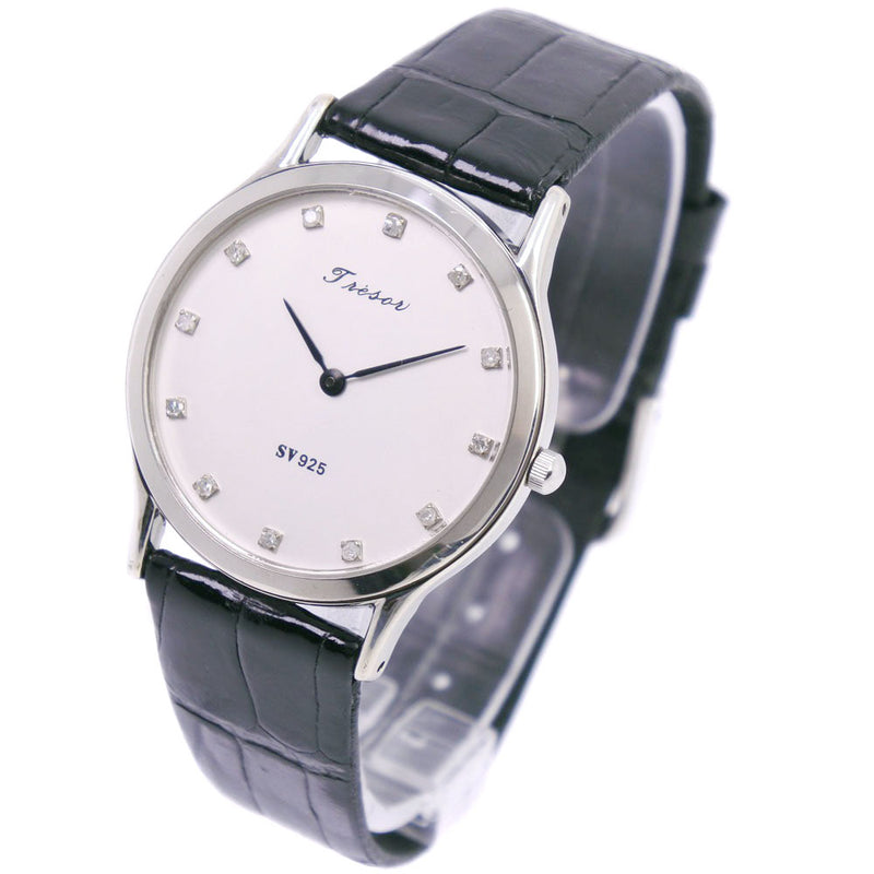 【TRESOR】トレゾア
 腕時計
 シルバー925×レザー クオーツ ユニセックス シルバー文字盤 腕時計