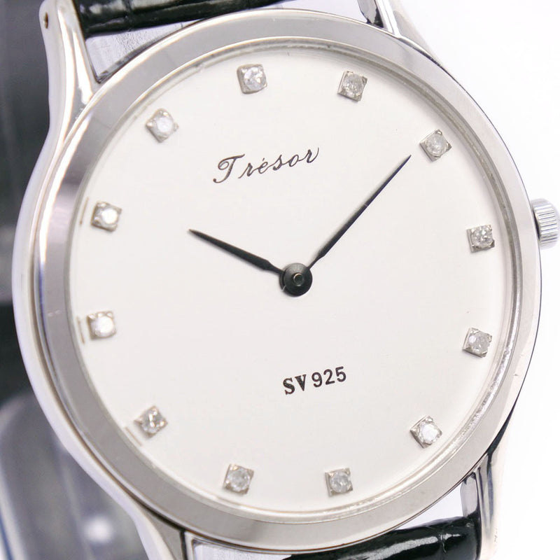 【TRESOR】トレゾア
 腕時計
 シルバー925×レザー クオーツ ユニセックス シルバー文字盤 腕時計