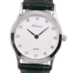 【TRESOR】トレゾア
 腕時計
 シルバー925×レザー クオーツ レディース シルバー文字盤 腕時計