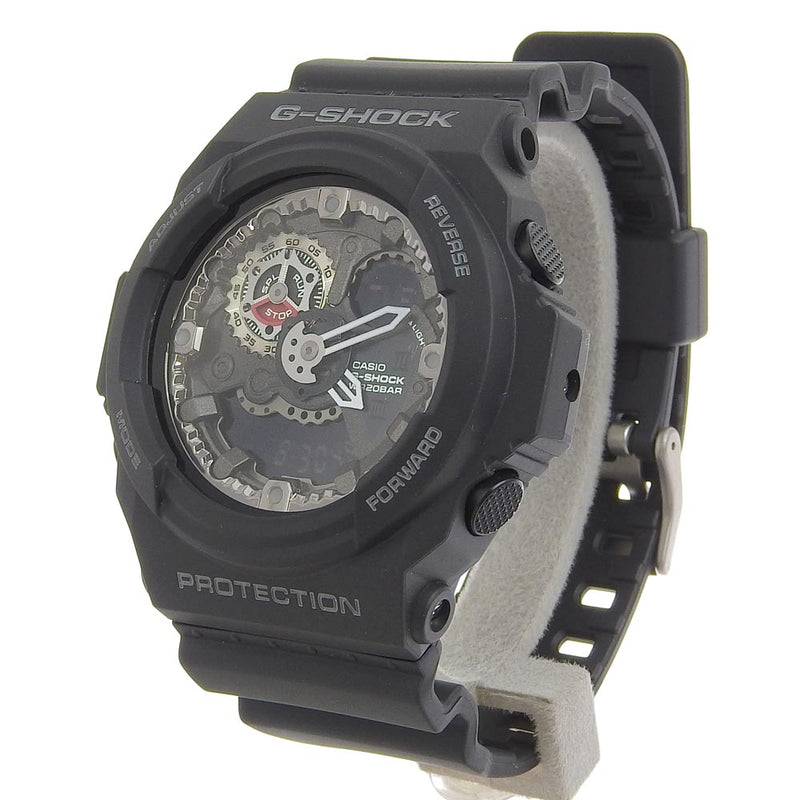 【CASIO】カシオ
 Gショック 腕時計
 GA-300 ステンレススチール×ラバー 黒 クオーツ アナデジ表示 黒文字盤 G shock メンズAランク