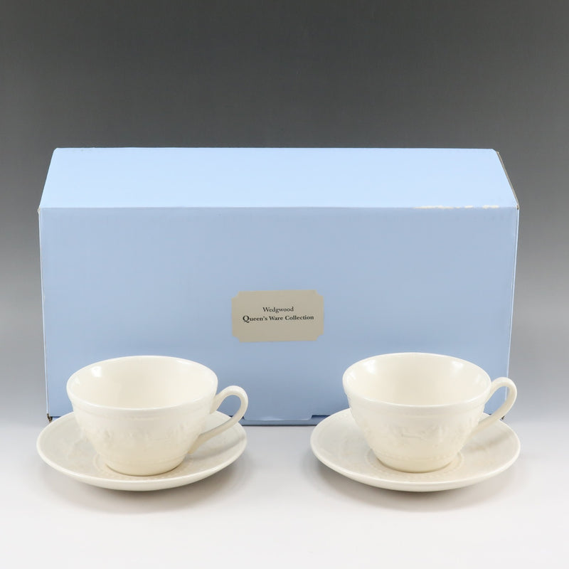 [Wedgwood] Wedge Wood Festival Ivory Tea Cup & Saucer x 2 Porcelain _ Tableware S Rank