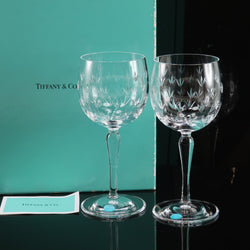 [Tiffany＆Co。] Tiffany Floretto酒杯x 2 Crystal_餐具S等级