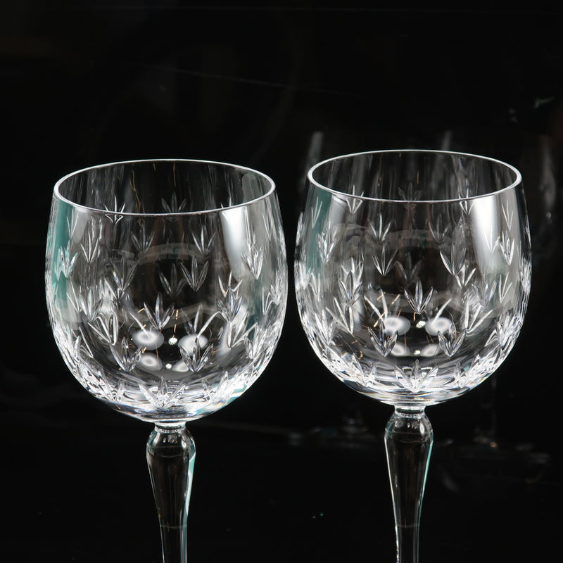 [TIFFANY & CO.] Tiffany Floretto Wine Glass x 2 Crystal_ Tableware S Rank