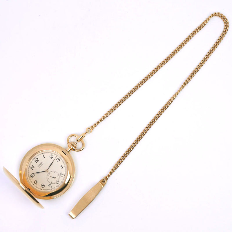 [Seiko] Seiko 7N07-0010 Pocket watch gold plating quartz small second white dial