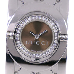 【GUCCI】グッチ
 トワール ダイヤベゼル 112 YA112415 腕時計
 ステンレススチール×ダイヤモンド クオーツ レディース ブラウン文字盤 腕時計