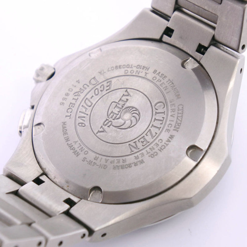 【CITIZEN】シチズン
 エコドライブ アテッサ H410-T003907 腕時計
 チタン エコドライブ メンズ グレー文字盤 腕時計
A-ランク