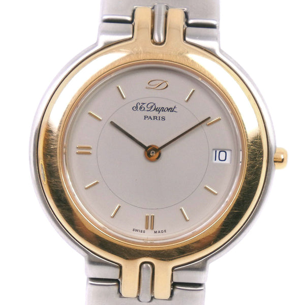 [DuPont] DuPont 195.11 Reloj de cuarzo de oro de oro de acero inoxidable Reloj Gray Dial