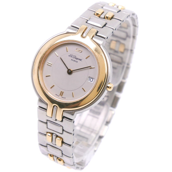[DuPont] DuPont 195.11 Reloj de cuarzo de oro de oro de acero inoxidable Reloj Gray Dial