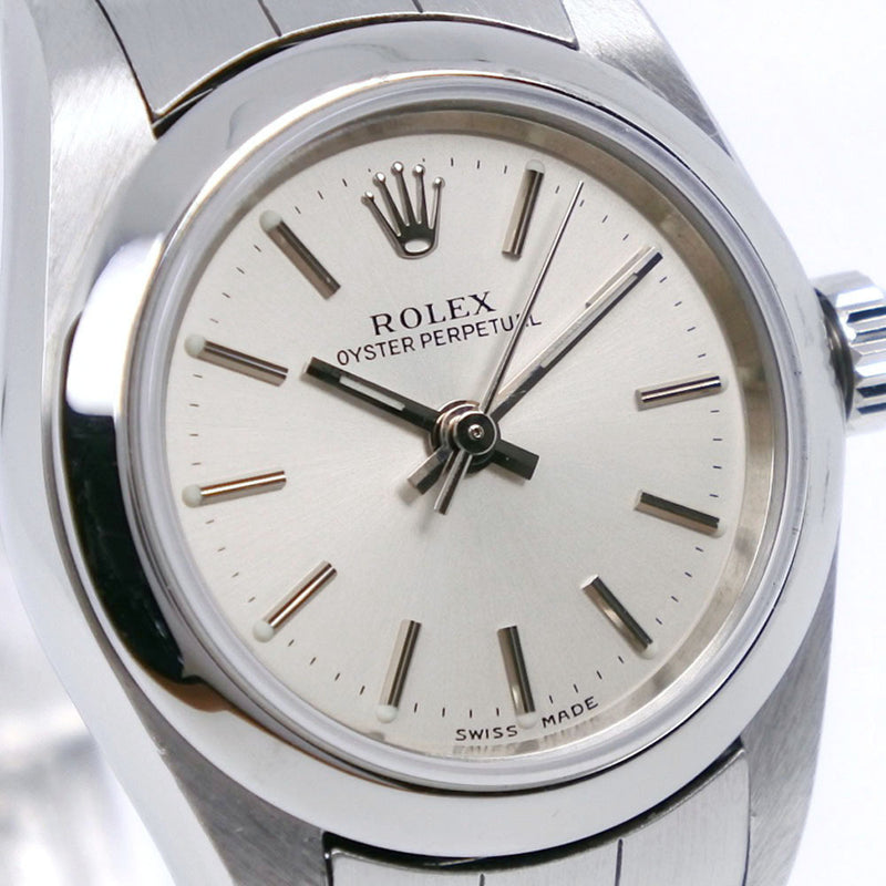 ROLEX】ロレックス オイスターパーペチュアル A番 76080 ステンレススチール 自動巻き レディース シルバー文字盤 腕時計 A- –  KYOTO NISHIKINO