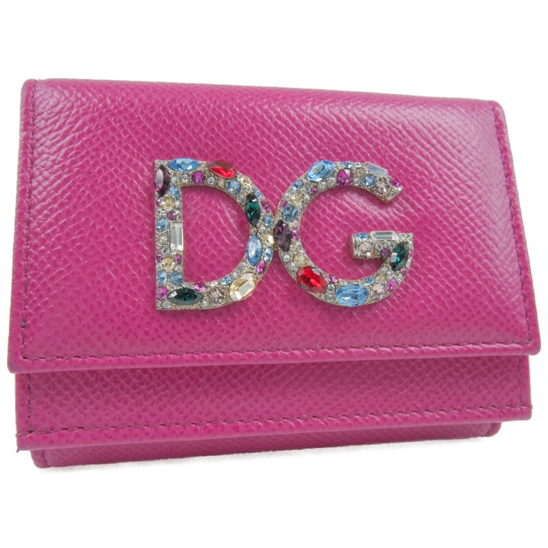 [DOLCE & GABBANA] DOLCE & GABBANA 소형 지갑 트리플 폴드 지갑 BI1048B51841 CALF 8H407 핑크 스냅 버튼 소형 지갑 여성 A 순위