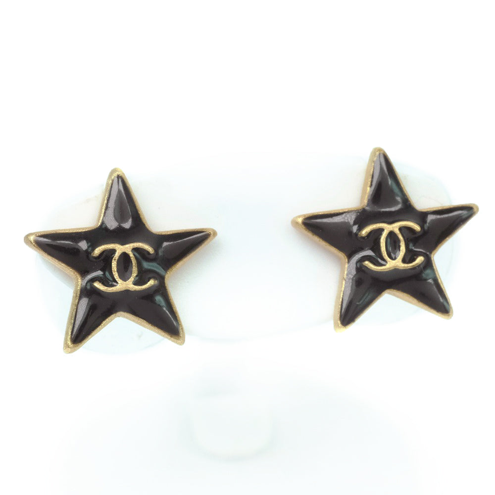 [CHANEL] Chanel Star earrings Gold plating 99A engraved ladies