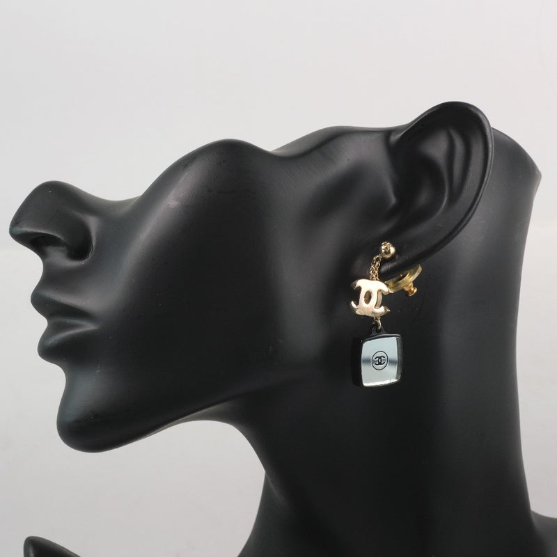 [Chanel] Chanel Coco Mark Mirror Piercing Piercing Gold Slechque transparente 04a Pendientes de damas grabadas