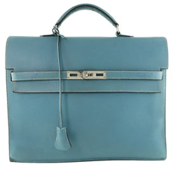 [HERMES] Hermes Kelly Deepsi Business Bag Vo Epson Blue Gene □ J -engraved Unisex Business Bag