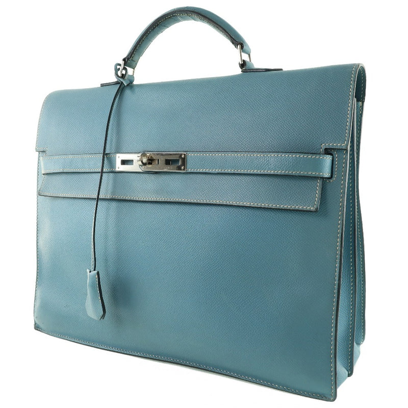 [HERMES] Hermes Kelly Deepsi Business Bag Vo Epson Blue Gene □ J -engraved Unisex Business Bag