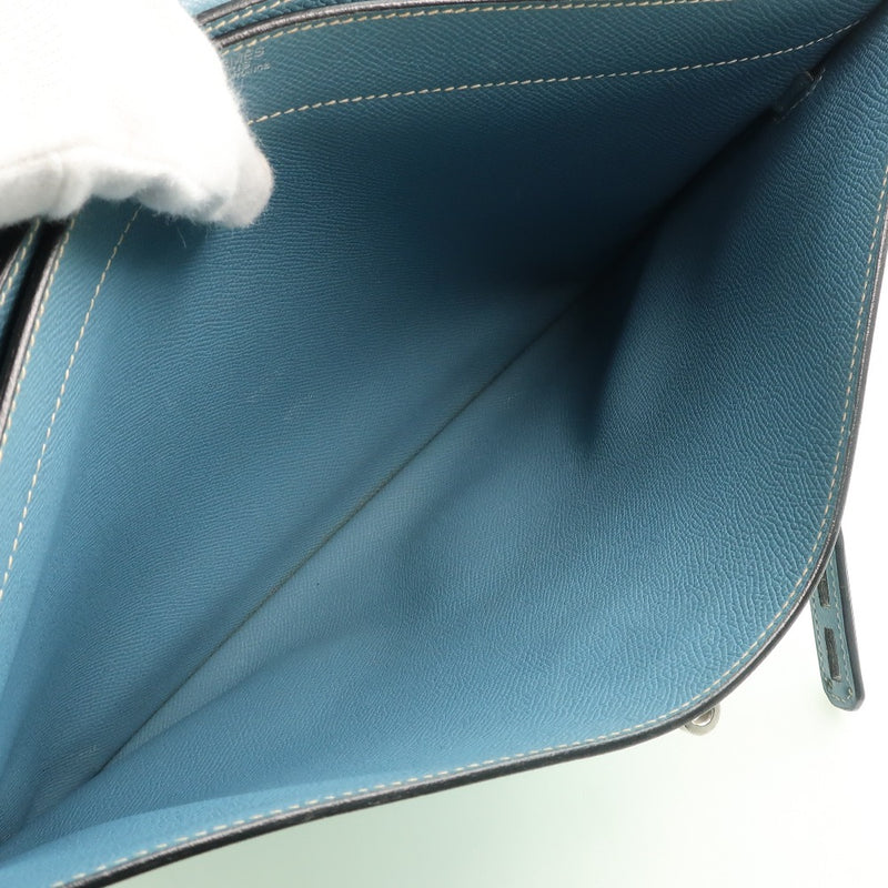 [爱马仕]爱马仕Kelly Deepsi商业袋vo Epson Blue Gene□J -graved Unisex Business Bag