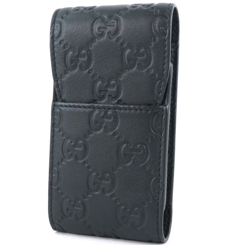 [GUCCI] Gucci Shigarette Case GG Shima 181716 Pouch Calf Black Ladies Pouch A+Rank
