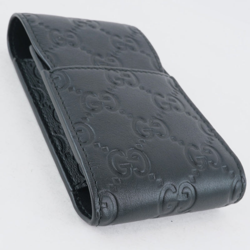 [GUCCI] Gucci Shigarette Case GG Shima 181716 Pouch Calf Black Ladies Pouch A+Rank