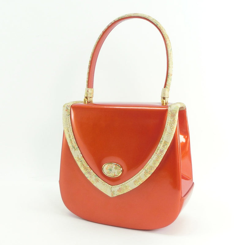 Japanese Bag Enamel Handbag Orange Handbag A+Rank