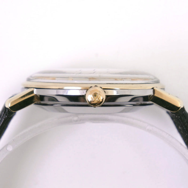 [Omega] Omega Sea Master Devil/Devil Watch Antique Watch de acero inoxidable x Reloj de dial de plata automático de cuero de cuero de cuero
