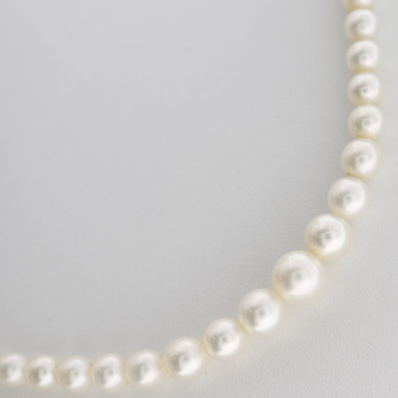Pearl 3.5-7.5mm Pearl x K18 Gold White Ladies Necklace