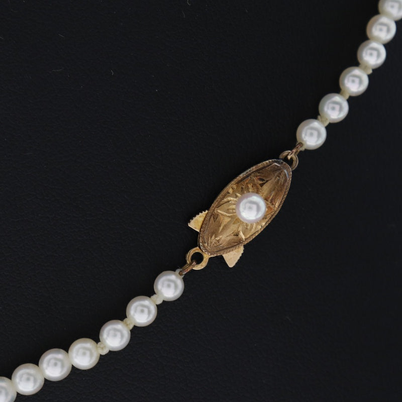 Perla 3.5-7.5 mm Pearl x K18 Collar de damas blancas de oro