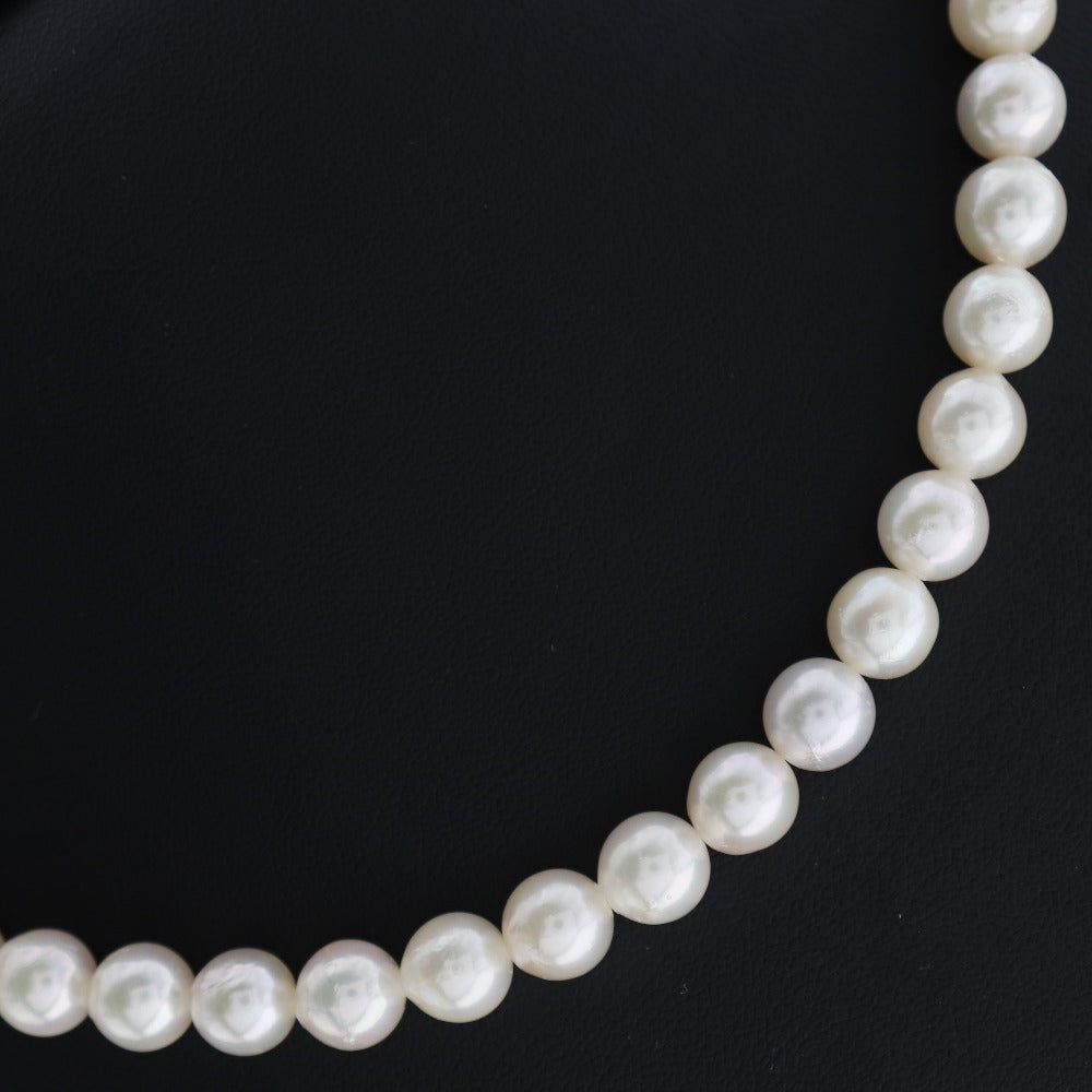 真珠7-7.5mm パール×シルバー レディース ネックレス Aランク